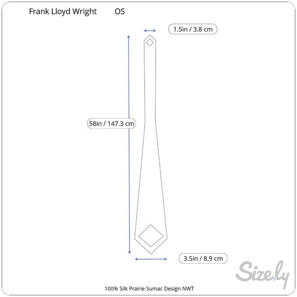 Frank Lloyd Wright Collection 100% Silk Prairie Sumac Design NWT - Picture 9 of 9